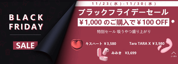 BeYourLoverのブラックフライデーセールで100円オフの割引