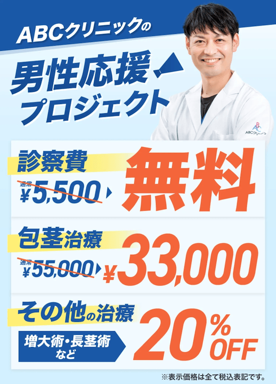 ABCクリニックのキャンペーン「男性応援プロジェクト」紹介画像