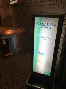 ホワイトキー銀座会場「ギャラリア東京」の入口