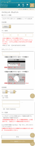 ブリスタの支払いとなるクレジットカード情報入力画面キャプチャ画像