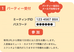 エクシオのオンライン婚活パーティー受付イメージ