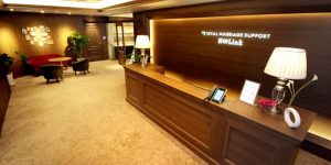 フィオーレパーティーの大阪心斎橋個室会場の受付写真